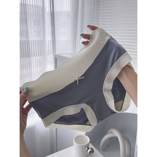 [Japonês bonito] doce Bowknot menina cuecas de cintura média estilo coreano contraste cor sem costura confortável respir