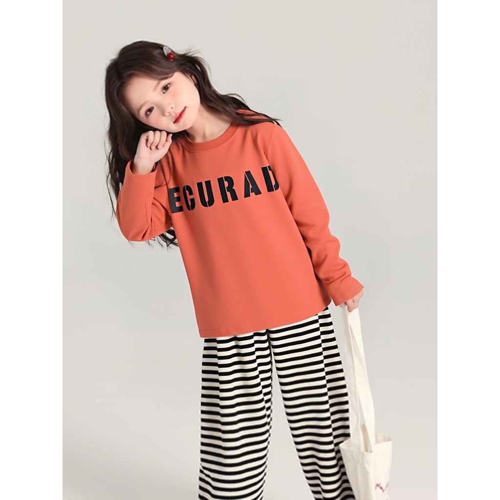 Outono versão coreana novo estilo meninos camiseta de manga comprida médio grande crianças impresso topo crianças puro a