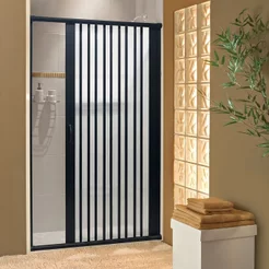 Box para Banheiro 185x85cm em PVC Bcf Preta Preto