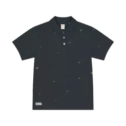 Polo Infantil Em Cotton Trick Nick Cinza