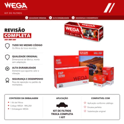 Kit troca de filtro completa Renault Duster 2016 A 2026 WEGA