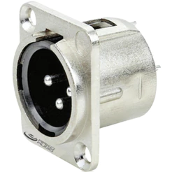 Conector XLR Painel 3 Vias Profissional Macho – Conexão Robusta e de Alta Qualidade!
