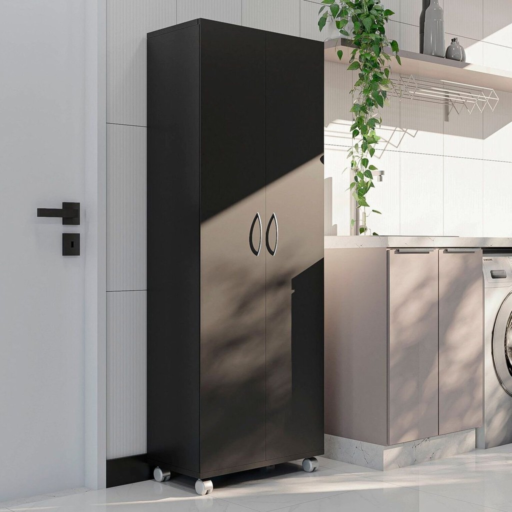 Armário Multiuso Lavanderia 2 Portas 5 Prateleiras organizador Arezzo em Oferta na Shopee