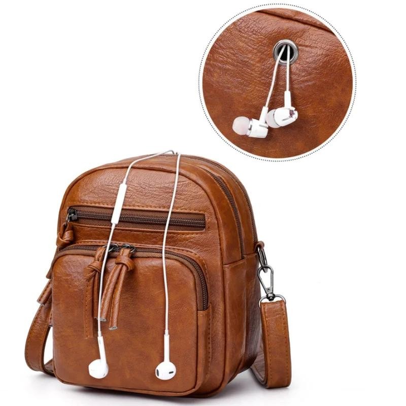 Novo Vintage Crossbody Sacos De Ombro Macio Couro Do Plutônio Bolsa Grande Capacidade Viagem Para Mulheres Moda Comparti