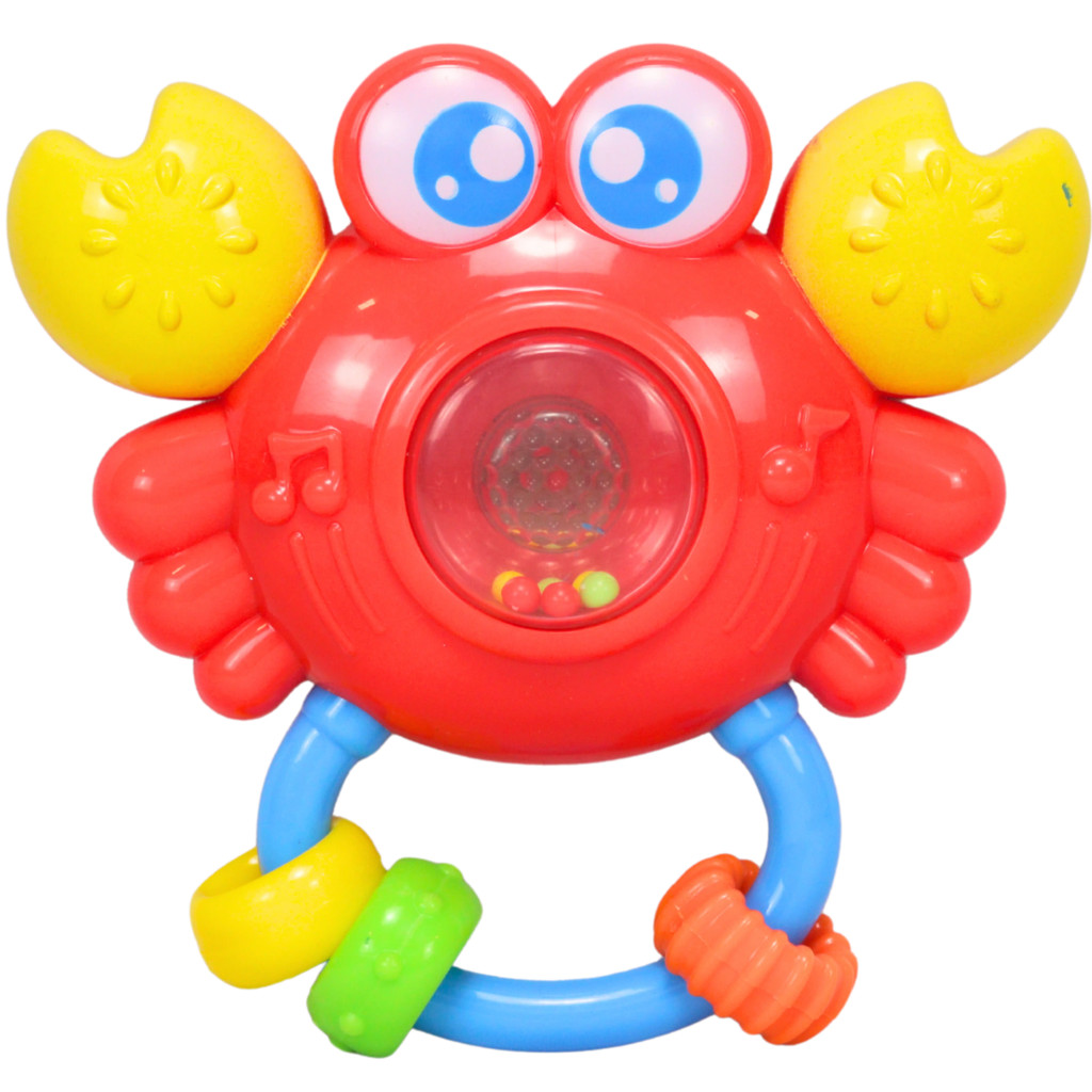 Chocalho Infantil De Caranguejo Com Luz e Som Sensorial Musical Bebe  - Castela em Oferta na Shopee