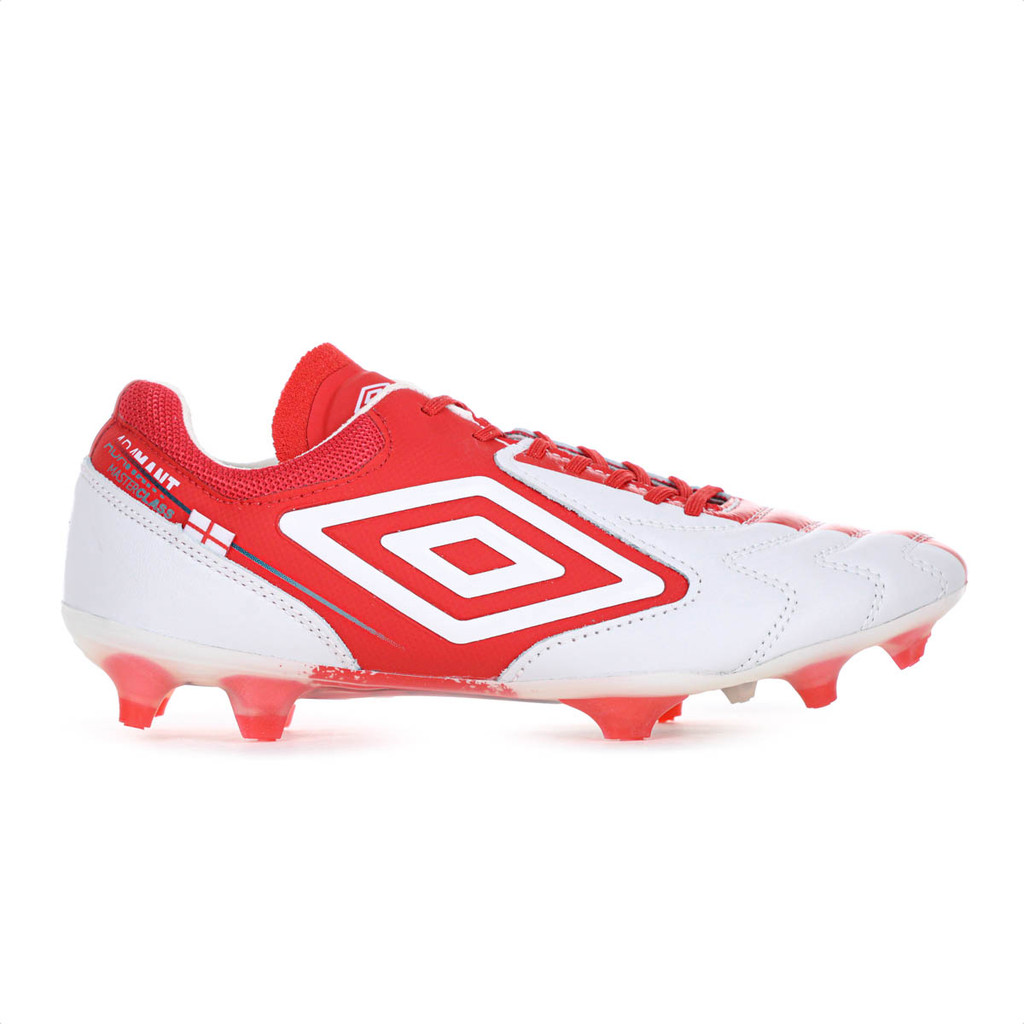 Chuteira Umbro Campo Adamant Master Class Pro England Vermelho e Branco - Masculino