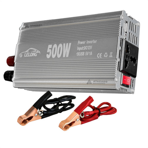 Inversor de Voltagem para carro 12v 500w Conversor Tensão Veicular nos modelos para 220v ou 110V