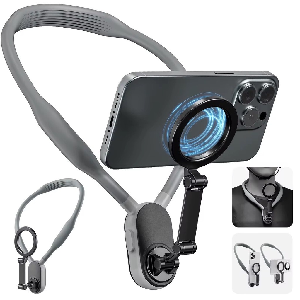 Suporte Magnético De Pescoço Silicone Universal Ajustável e Confortável MaxMay