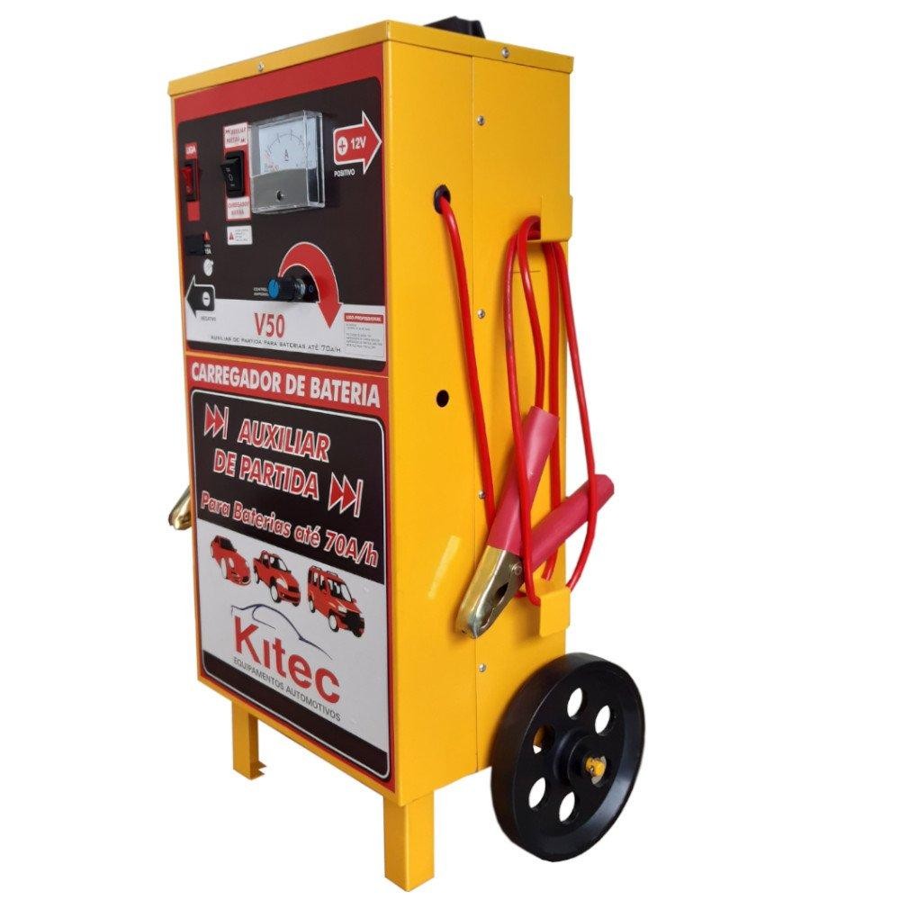 Carregador de Bateria 50A 12V com Auxiliar de Partida Bivolt Kitec em Oferta na Shopee