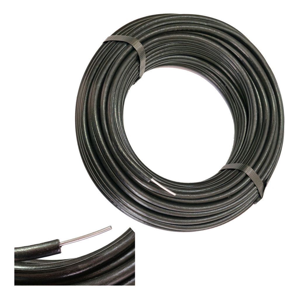 100m Cabo Alta Isolação 2.10mm para Cerca Elétrica Alta Isolação Durável Proteção UV Preto