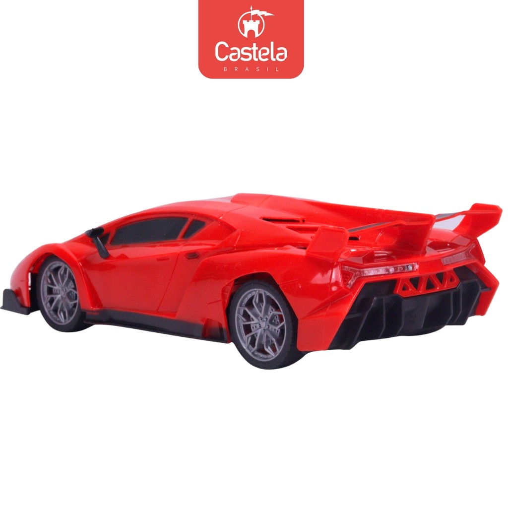 Detalhes do Carro de Controle Remoto Super Car Com Luz Volante Infantil - Castela