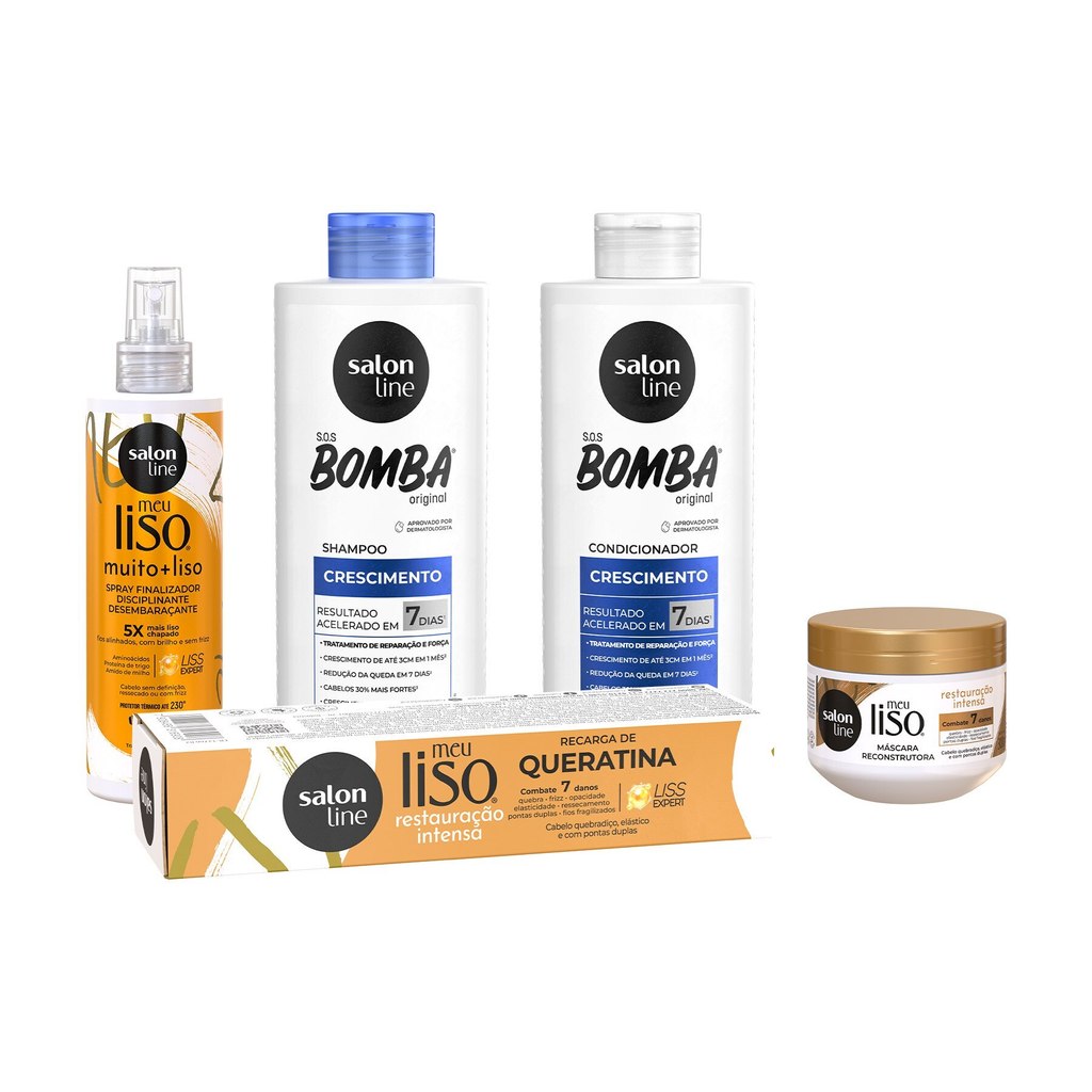 Kit completo para o cuidado dos cabelos lisos em Oferta na Shopee