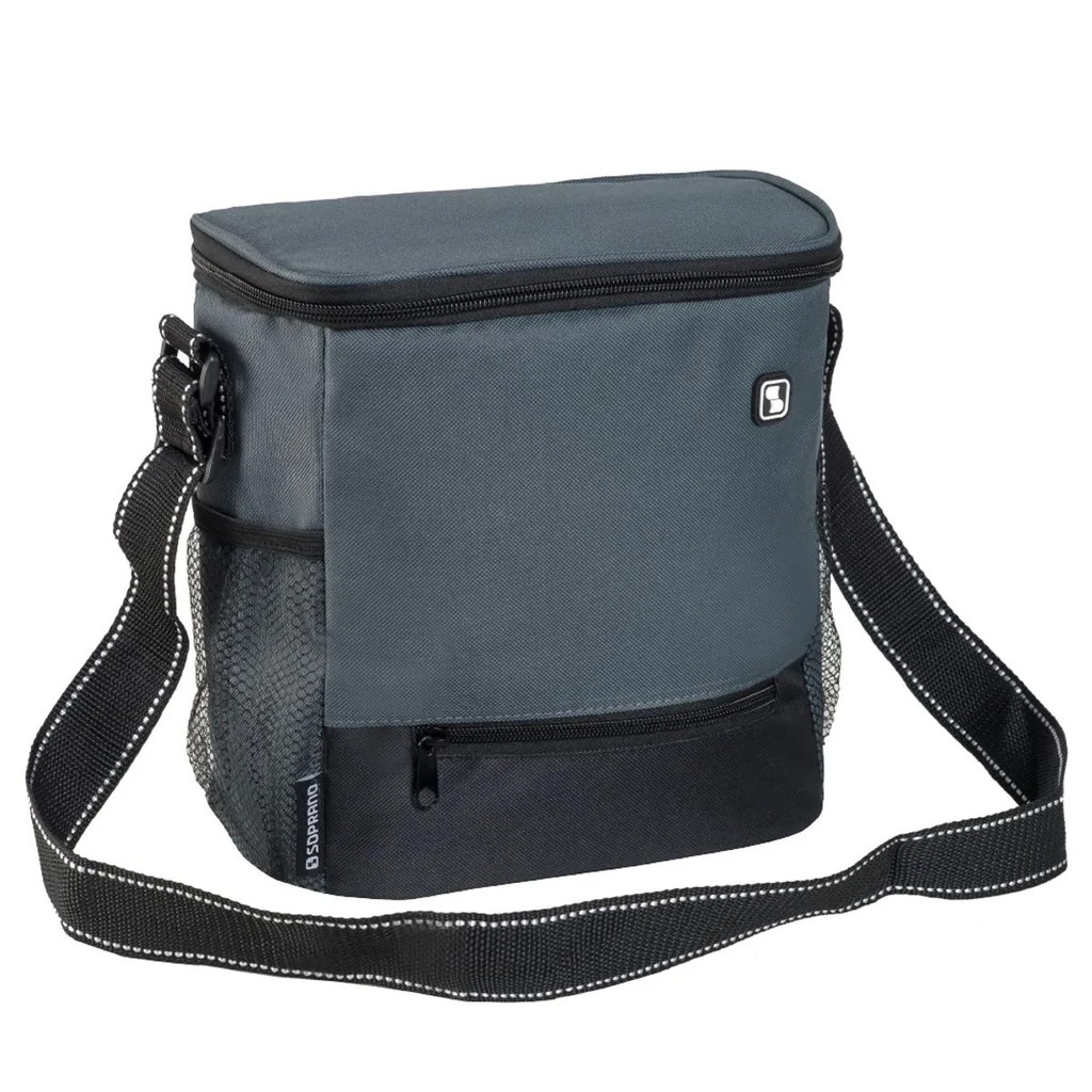 Bolsa Térmica Soprano Tropical 7,5 L Preto Cinza Praia Camping Conserva Bebidas e Alimentos Marmiteira