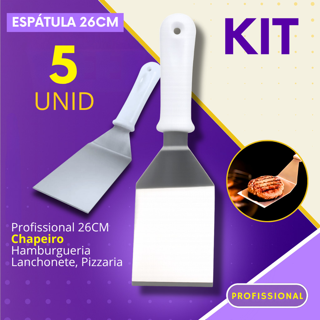 Espatula para Chapeiro Curva Hamburgueria Pizzaria Restaurante Lanche Hamburguer Lanchonete em Oferta na Shopee