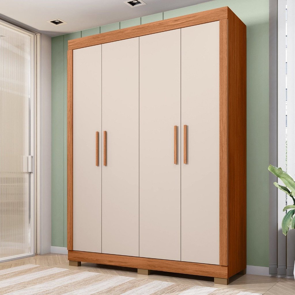 Guarda-roupa 4 Portas 2 Gavetas Eden
