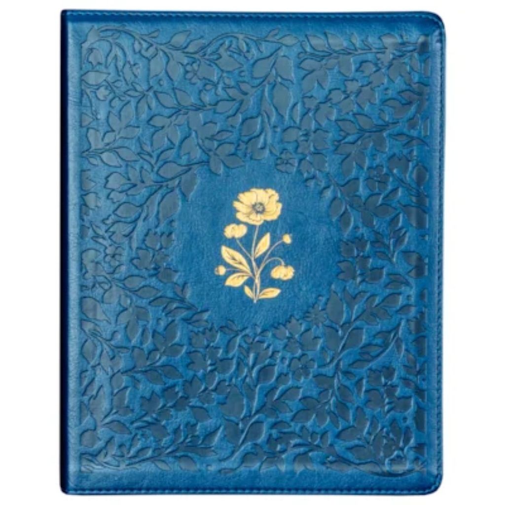 Bíblia Sagrada | ACF | Espaço para anotações | Leitura Perfeita | Couro-soft azul com flores