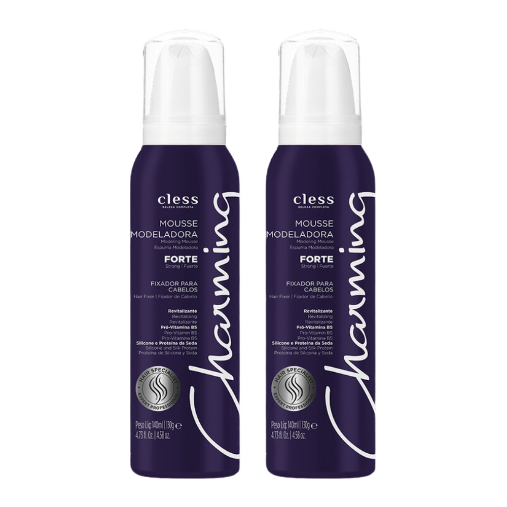 Mousse Modeladora Charming Forte 140ml | Revitalizante | Com Pró Vitamina B5, Silicone e Proteína da Seda