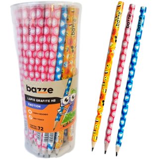 901743P - Kit Lápis Grafite Emoticons Smile Emojis Escolar HB Bazze em Oferta na Shopee