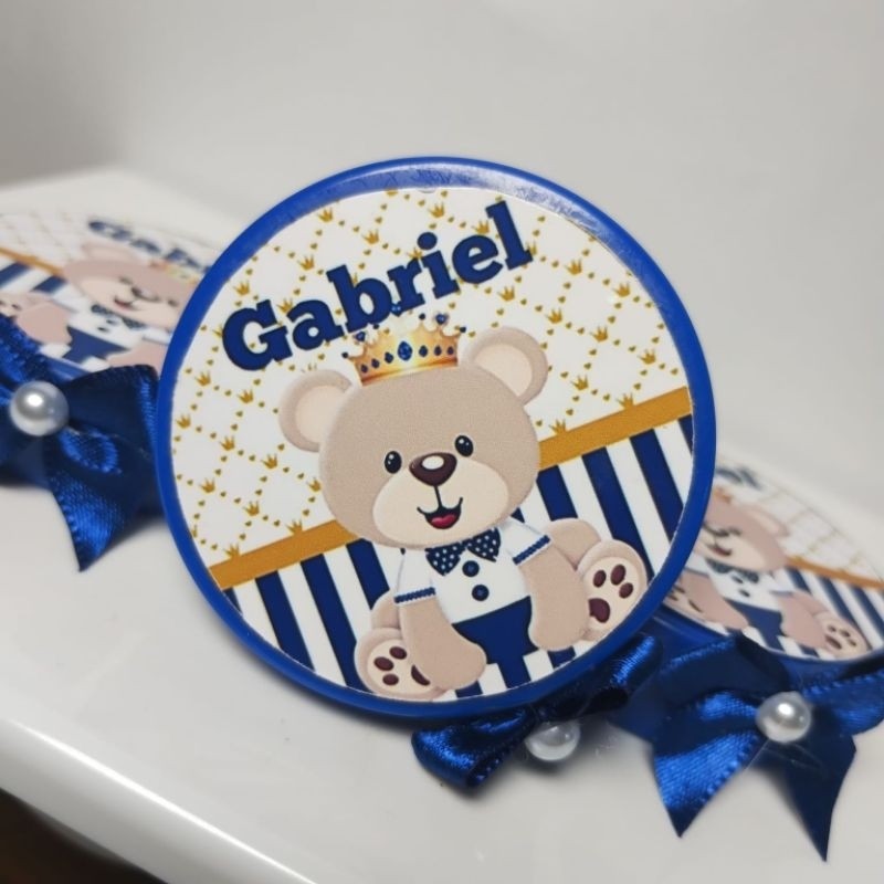 kit 10 latinhas ursinho príncipe chá de bebê lembrancinha de festa