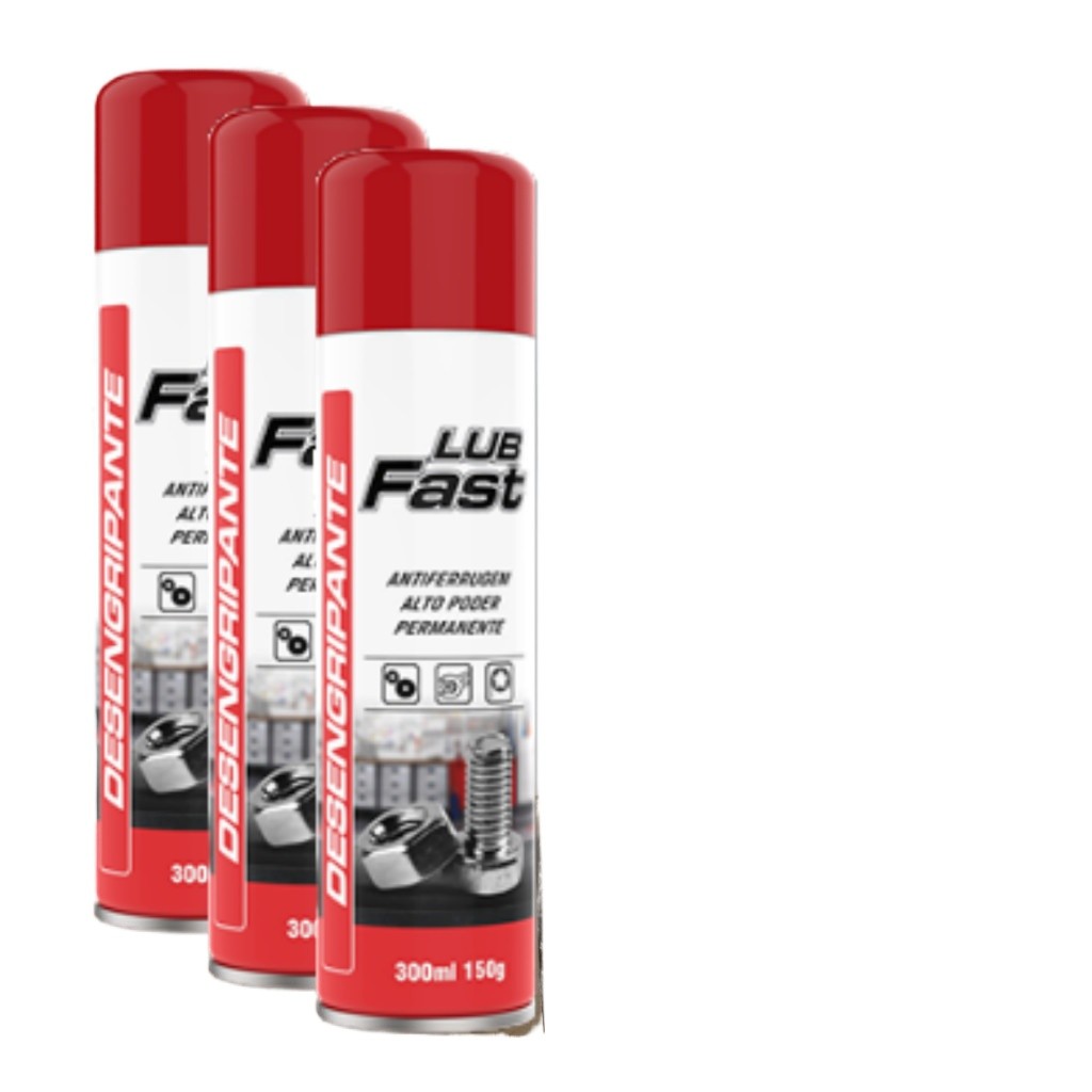 kit 3 Desengripante Antiferrugem 300ml Óleo Lubrificante Spray LubFast WD Kit e Unidade - Mundial Prime em Oferta na Shopee