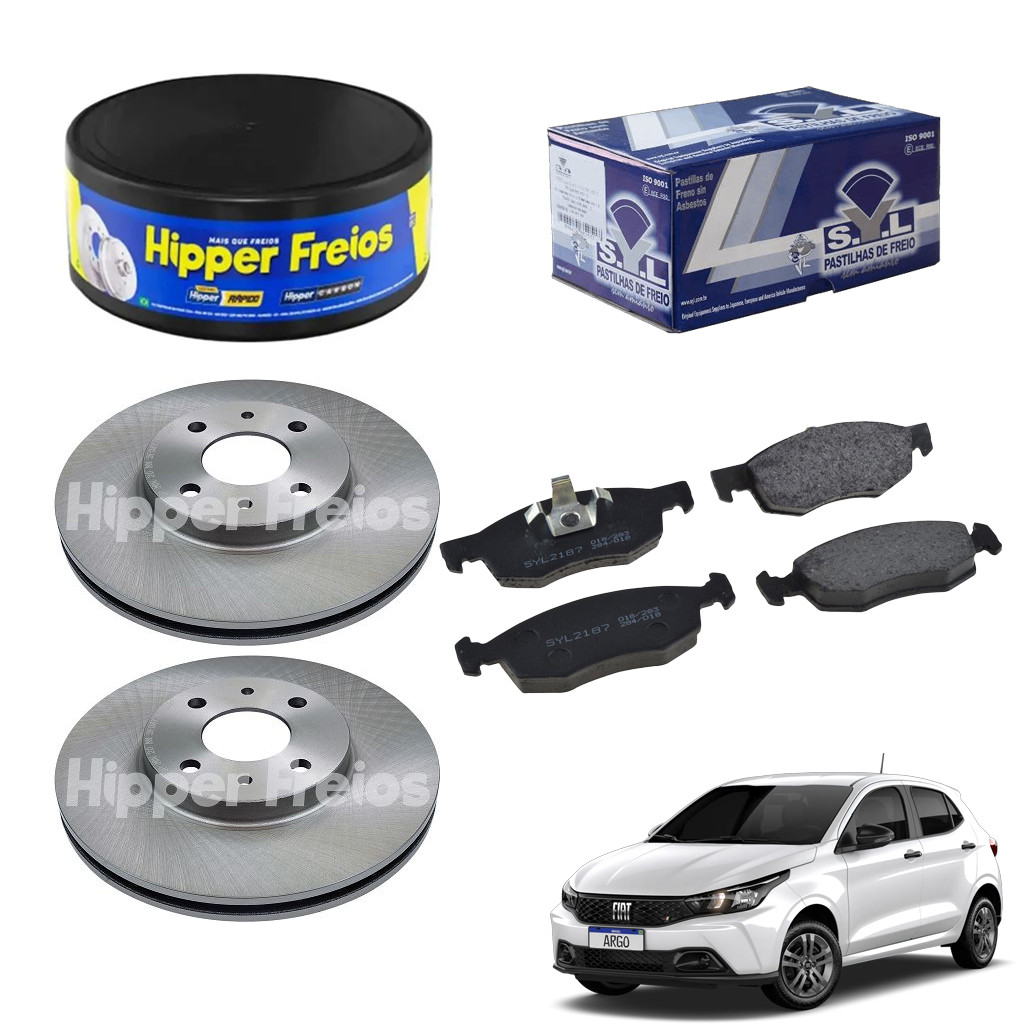 Par Disco de Freio + Pastilha Argo 1.3 2018 ate 2025