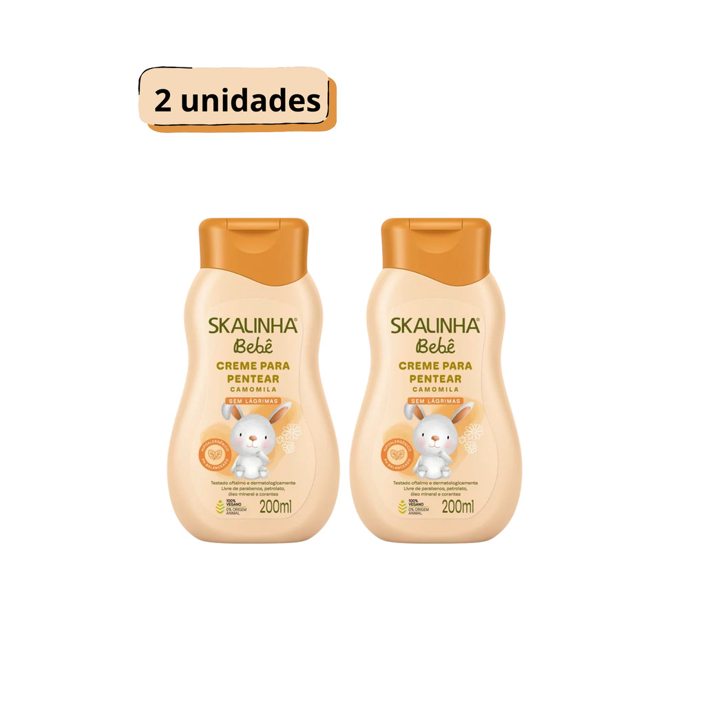 Kit 02 Creme Para Pentear Skalinha Bebê 200ml Camomila em Oferta na Shopee