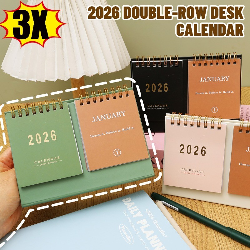 [Chegam De 3 A 5 Dias] Calendário De Mesa De Motivação Diária De Fileira Dupla Unidades 2026 , Para Foco E Produtividade