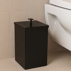 Lixeira Quadrada Inox - 7,8L - Preta