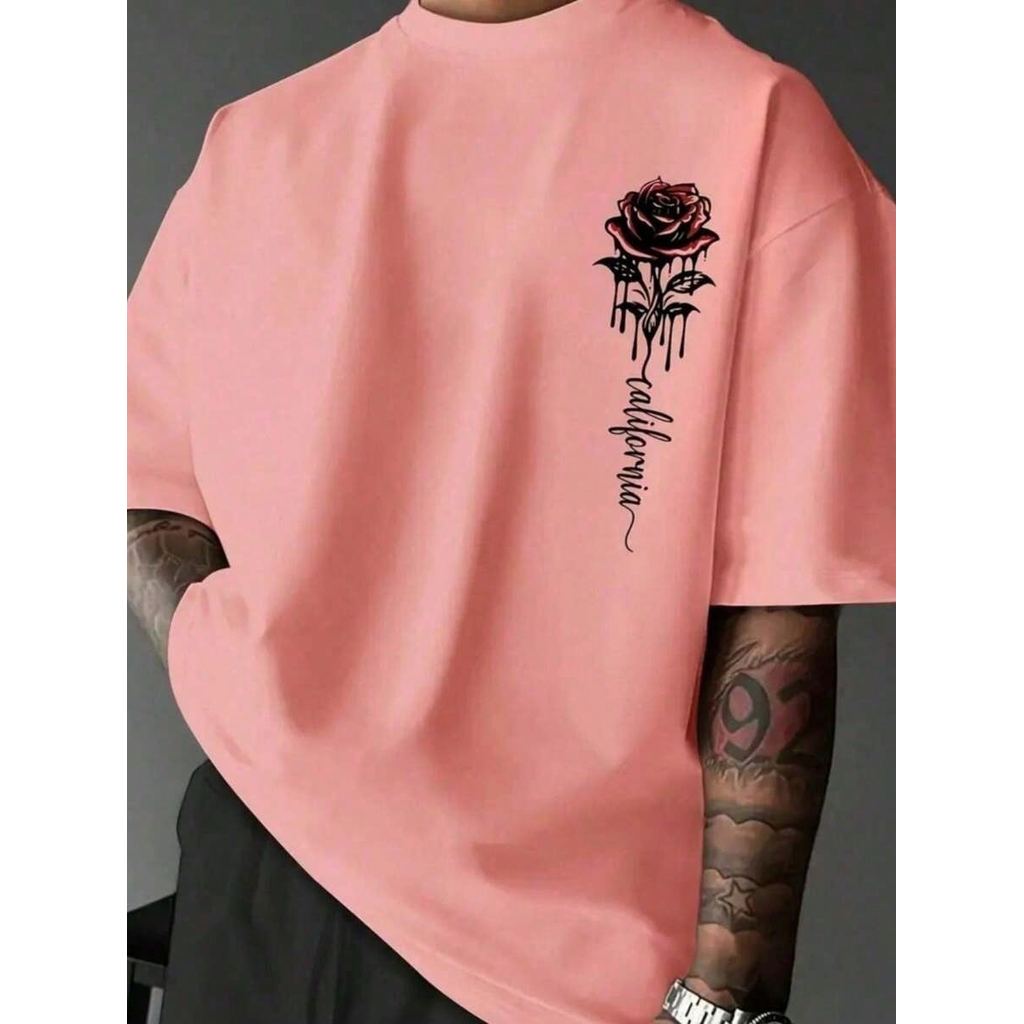 Camisa Masculina California Flor Blusa Tendência T-shirt Estampada Camiseta Premium