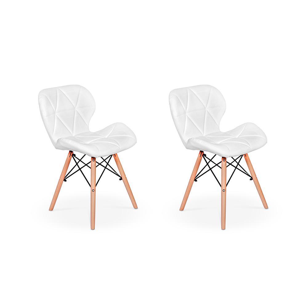 Kit 02 Cadeiras Charles Eames Eiffel Slim Wood Estofada em Oferta na Shopee