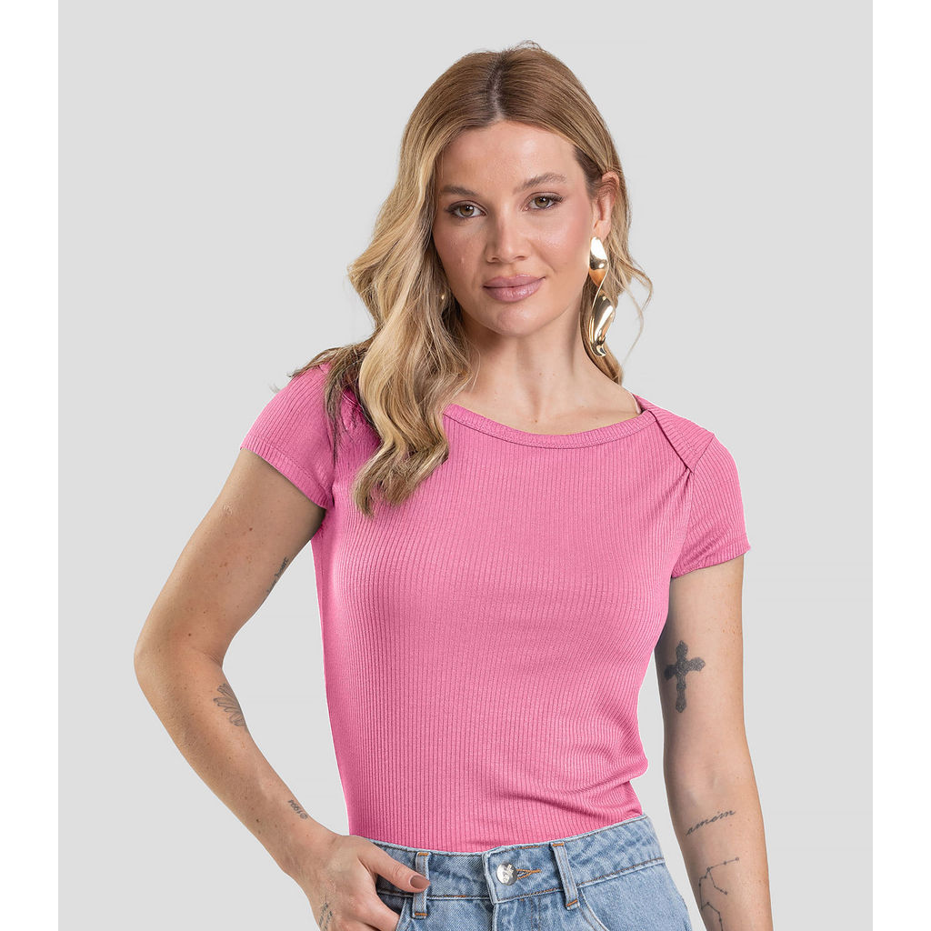 Blusa Feminina Canelada Dianna Rosa