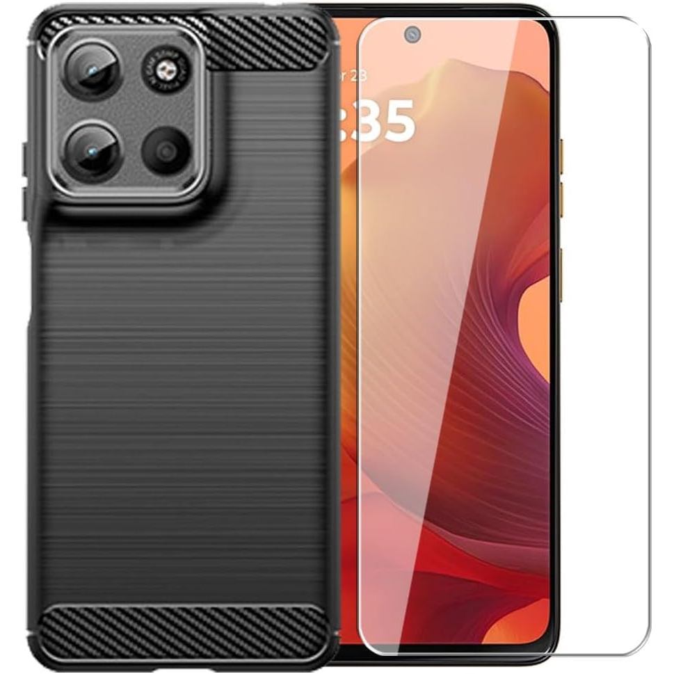 Capa para Motorola Moto G15 com Protetor de Tela HD, Capa Protetora de Telefone 