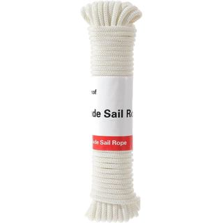 Corda Branca 1/4" 50ft de Poliéster Trançado para Toldo de Sol, Varal de Roupas ao Ar Livre, Mastro de Bandeira, Tenda d