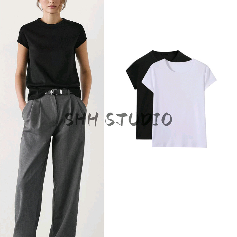 Verão novos produtos roupas femininas roupas femininas estilo básico estilo Casual genuíno estilo ombro em torno do pesc