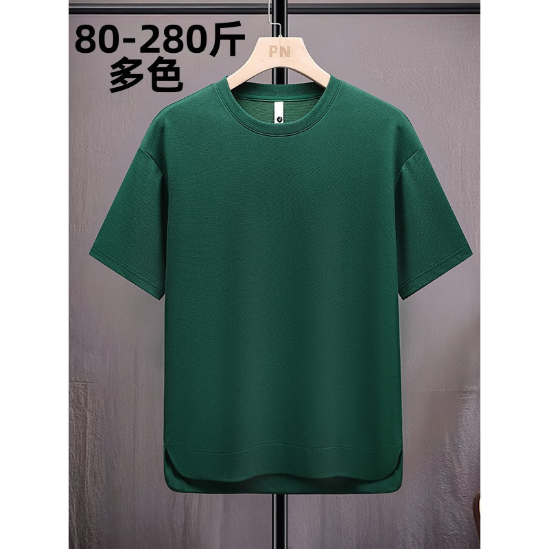Camiseta masculina de verão de manga curta, tamanho Extra grande, moda gorda, mais gordura, lazer, esportes, solta, corr