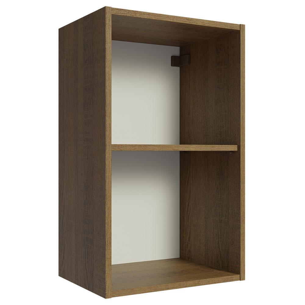 Armário Aéreo 40 cm com 2 Nichos Abertos para Cozinha Madesa Lux, Glamy, Agata, Stella - Rustic XJ