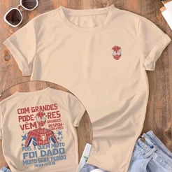 Camiseta 100% Algodão PremiumBásica Homem Aranha Grandes Poderes Religiosa Blusa Estampada Camisa Unissex Spider Man