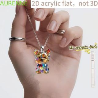 Corrente De Pescoço De Cachorro AURENNE , Colar De Acrílico Plano 2D Yorkshire Terrier Com Pingente Para Presentes De Am