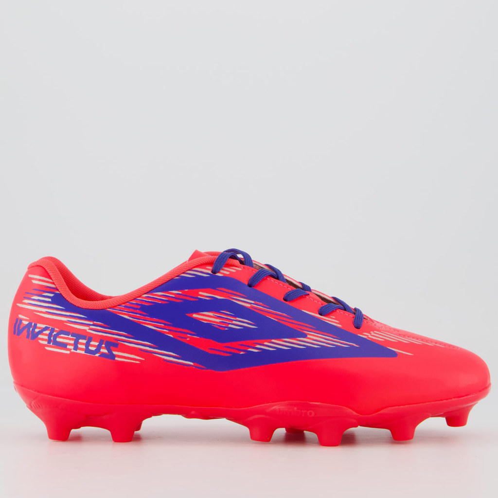 Chuteira Umbro Invictus Campo Rosa e Azul