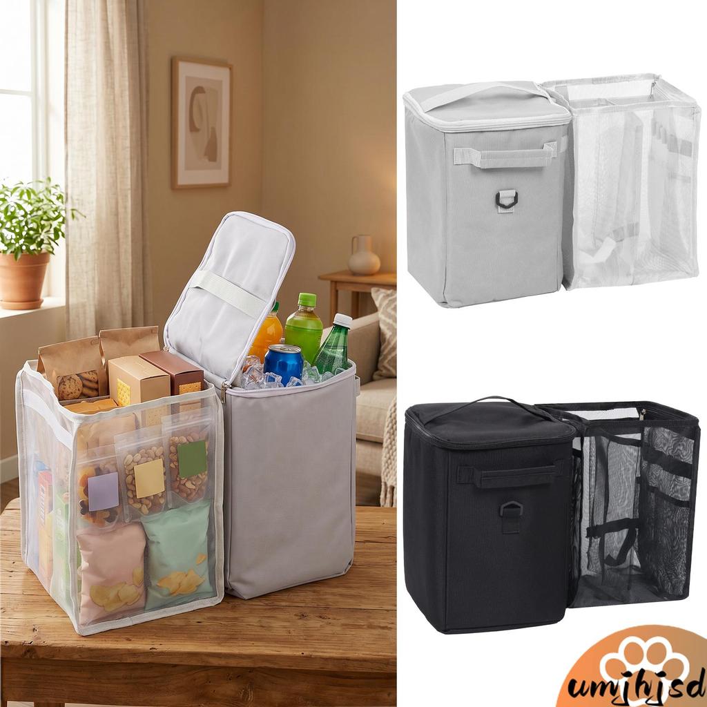 2 Em 1 Refrigerador Organizador Inserção PEVA Portátil À Prova De Vazamento Peito De Gelo Leve Malha Bolsa Para X Grande