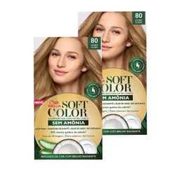Kit 2 Tintura Soft Color Sem Amônia Louro Claro 80 Kit