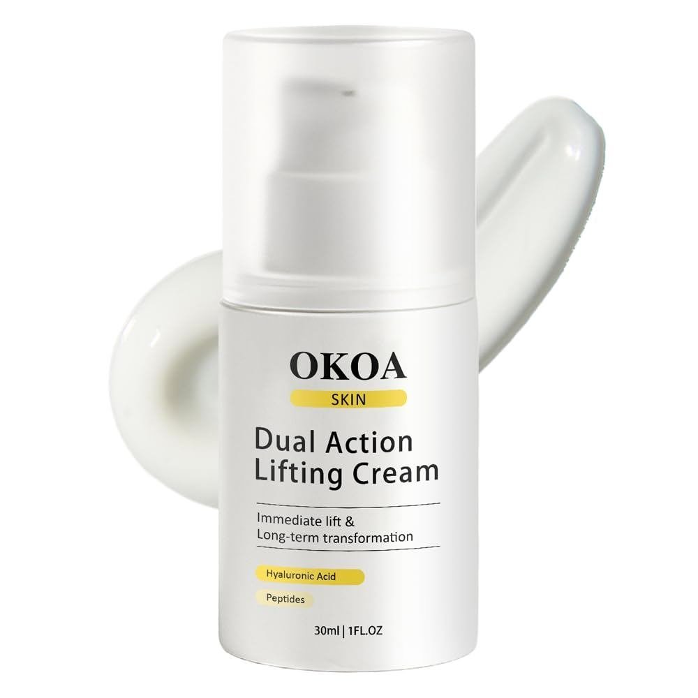 OKOAAçãoDuplaEfeitoLifting-FirmezaInstantâneacomPeptídeos&ÁcidoHialurônico,Hidratante,ParaTodosOsTipos,1.05oz 88PM