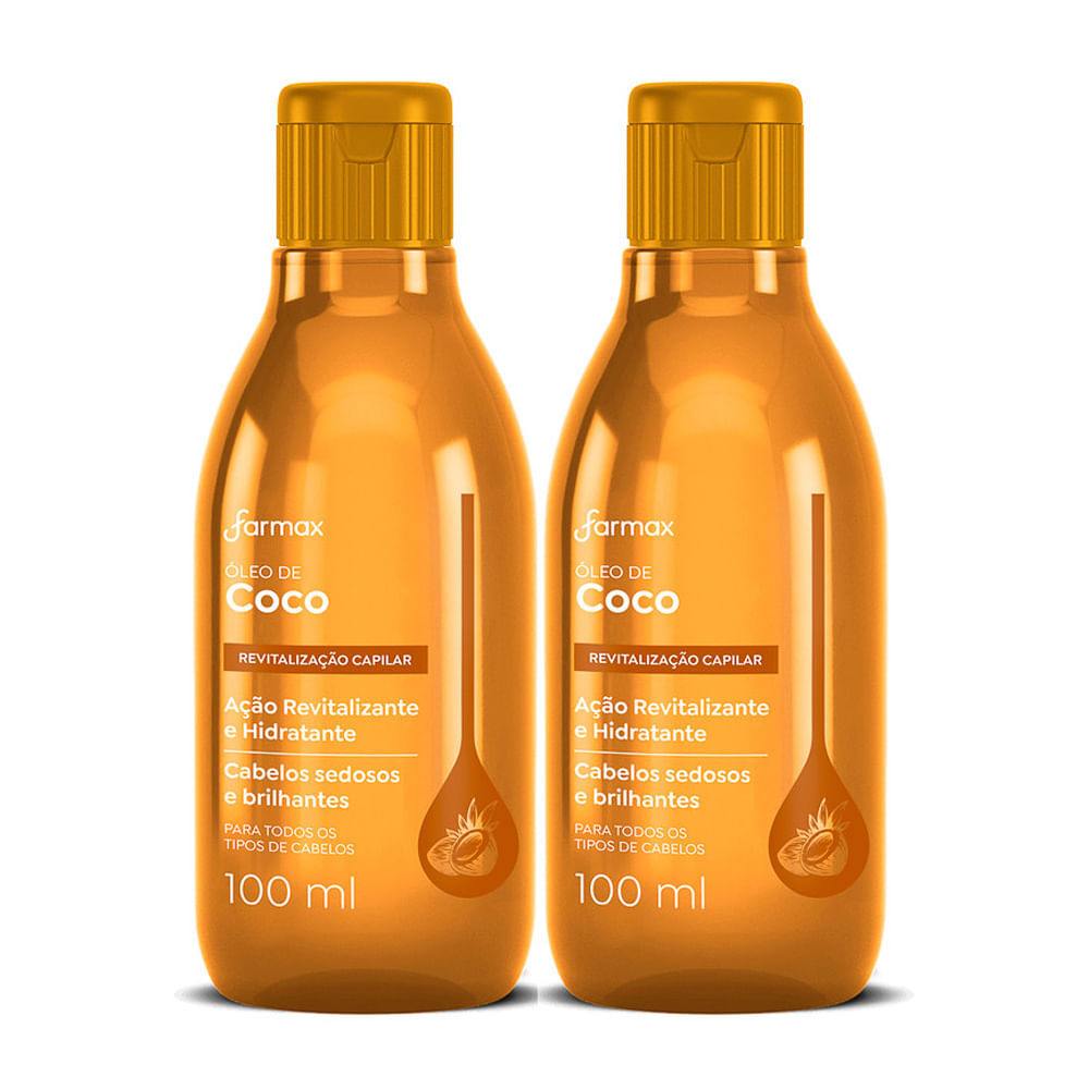 Kit 2 Óleo Capilar e Corporal Farmax Coco 100ml