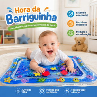 Almofada Água Inflável Sensorial Infantil Tapete Atividade Bebê Brinquedo Educativo Estím…