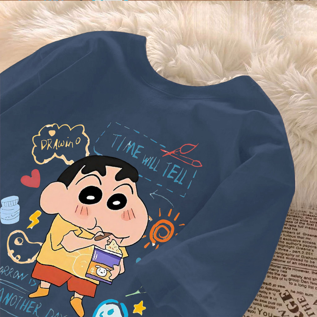 [Camiseta Premium Algodão]JOJO Camiseta Feminina Oversized Streetwear Anime Infantil Lazer Algodão 100%