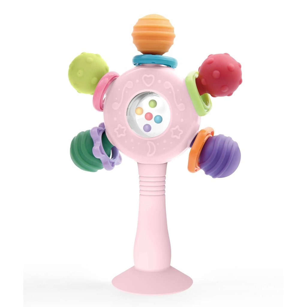 Mordedor e Chocalho para Bebês, 1 Unidade, Brinquedo de Dentição para Recém-Nascidos com Ventosa, Brinquedo Sensorial pa
