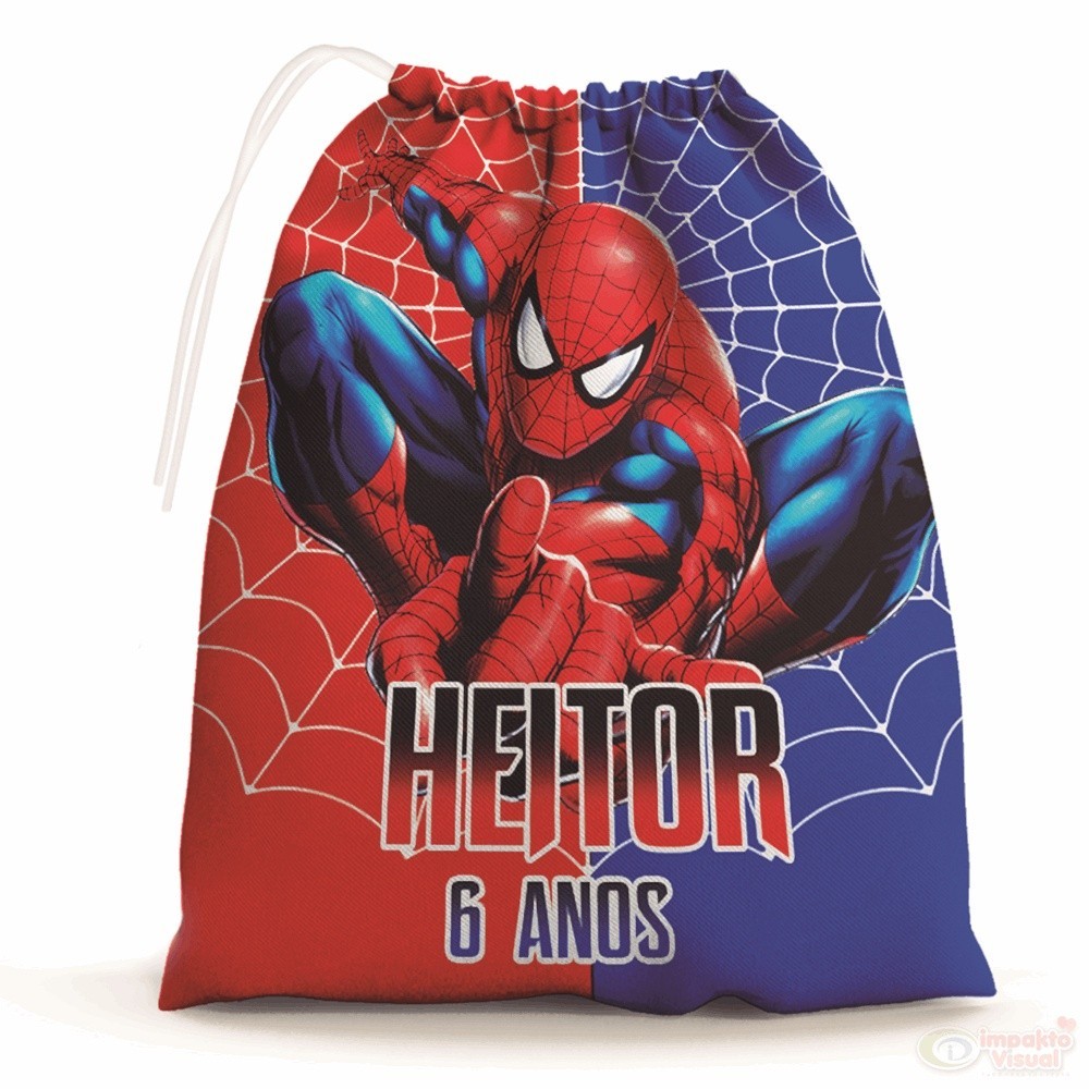 Kit 30 Sacolinhas Surpresa Personalizada Tecido Homem Aranha 2  (15x20)