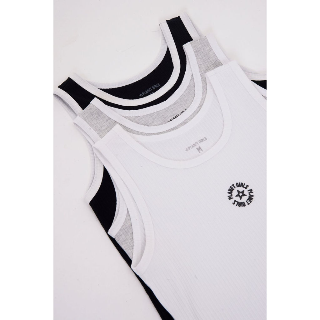 Kit 3 Regatas Femininas Raglan Planet Girls Sortido