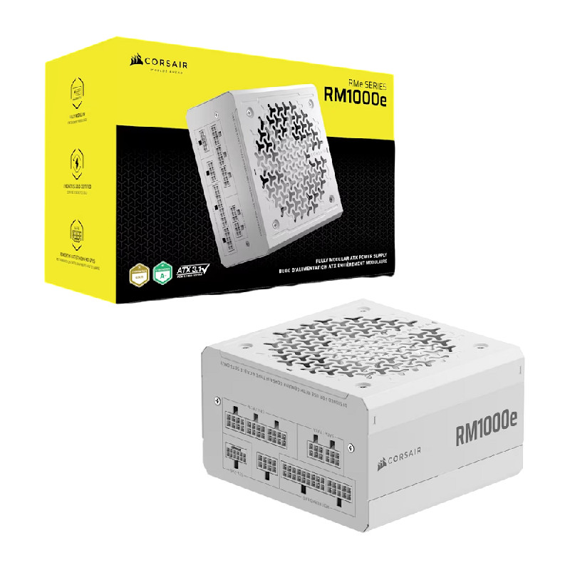 Fonte Atx Corsair Atx 1000Wts Rme 80 Plus Gold Pcie 5.1 White N # Cp-9020294-Br