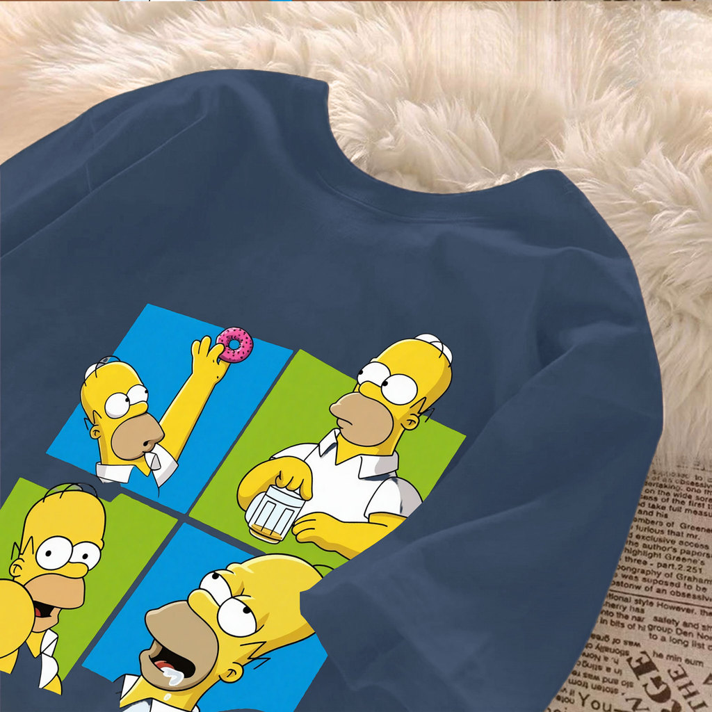 [Camiseta Premium Algodão]JOJO Camiseta Feminina Oversized Streetwear, Com Estampa do Homem Amarelo, Estilo Casual, Unis
